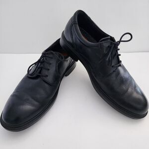 Ecco Black Leather Lace Up Oxfords casual dress‎ shoes mens size 43 (9-9.5)